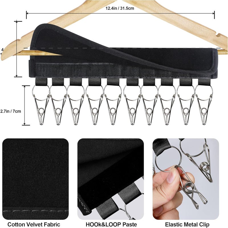 Binboov Hat Rack for Baseball Caps Hat Organizer Holder for Hanger & Room Closet Display, 2Pack 10 Hat Storage Clips for Hang Ball Caps Beanie, for Men Gift, Not Including Hangers & Hats (2PC Black) - Image 3