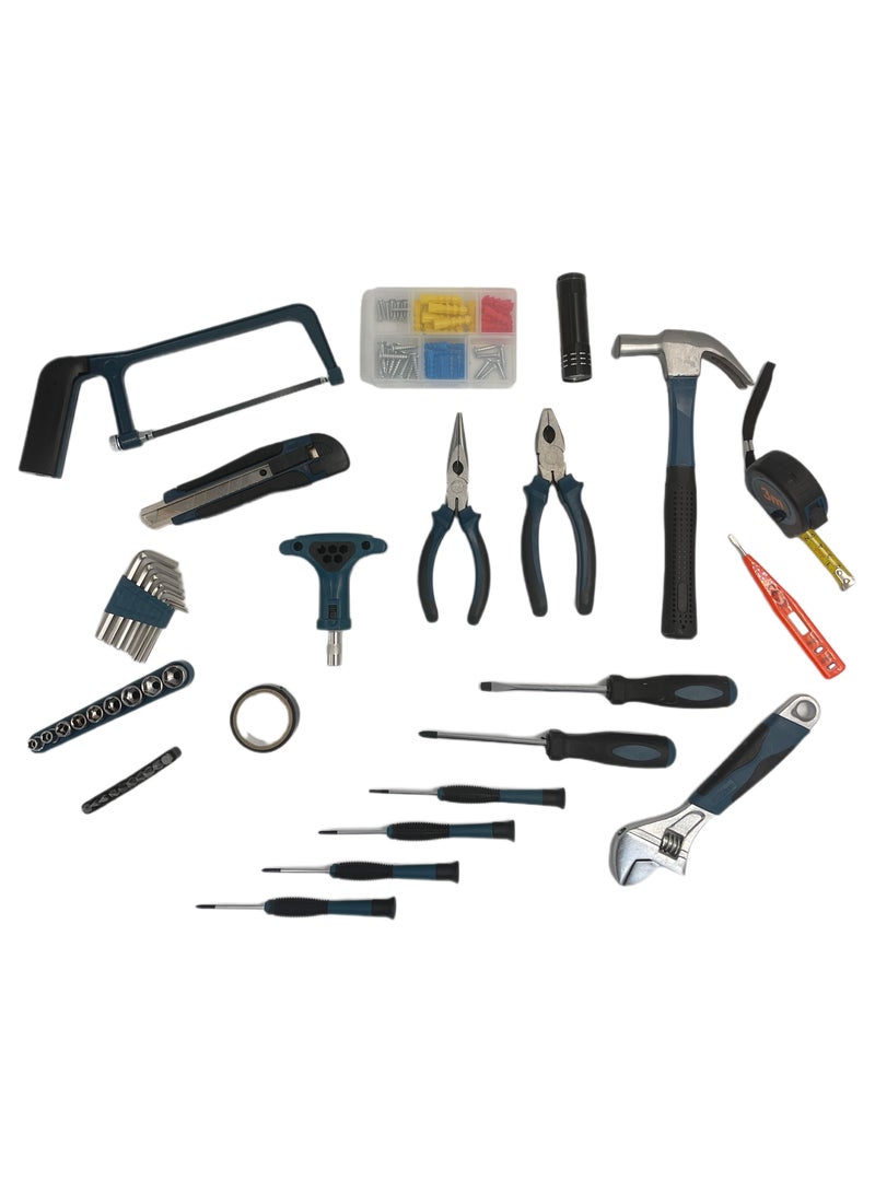 BONAI طقم أدوات يدوية باللون الأزرق مكون من 46 قطعة للاستخدام المنزلي والمكتبي - Image 2