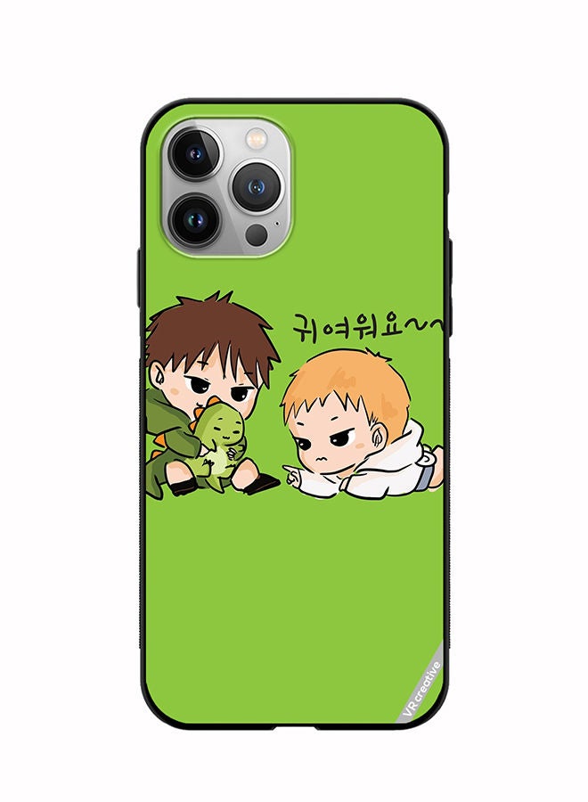 VR CREATIVE Protective Case Cover For Apple iPhone 11 Pro Two Cute Kids Playing With Dino Design Multicolour - Image 1