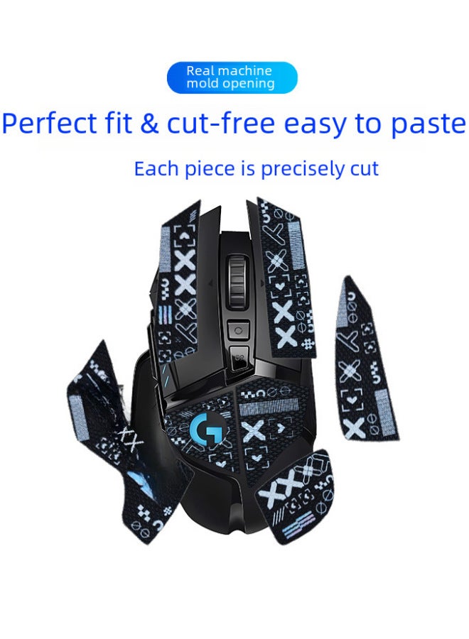 Applicable To Logitech G502 Universal Wired Wireless Mouse Anti-slip Stickers G502HERO Sweat-absorbent Non-slip E-sports Mouse Stickers-Color:G502-SY-040 Team Printing/Black Diamond-all Inclusive  - Image 4