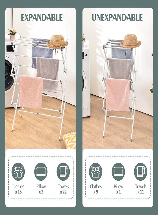 HOME CUBE Foldable Clothes Drying Stand - Expandable Metal Collapsible Towel Rack for Laundry - Space Saving Lightweight Drying Rack (Black) - Image 2