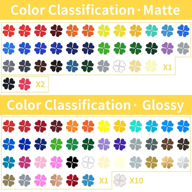 Huaxing Permanent Adhesive Vinyl Bundle - 90 Pack Vinyl Sheets (12â€x12â€, Glossy, Matte, Metallic) for Most Cutting Machines and Party Decoration, Sticker, Craft Cutter, Car Decal. - Image 3