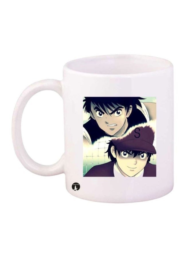 RYN Anime Captain Majid Printed Mug White/Black/Purple