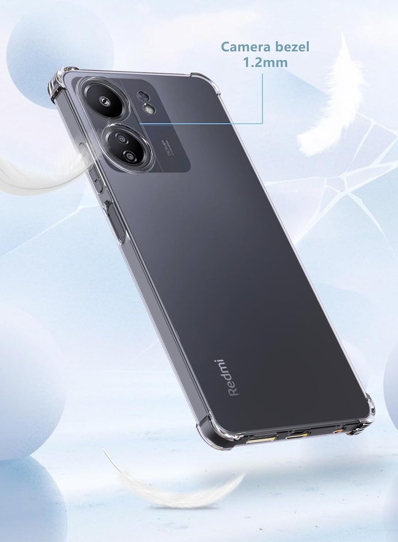 Redmi 13C Clear Case Cover Soft TPU Case Lightweight Shock Protective Cover with Camera Protection Designed for Redmi 13C  - Image 2