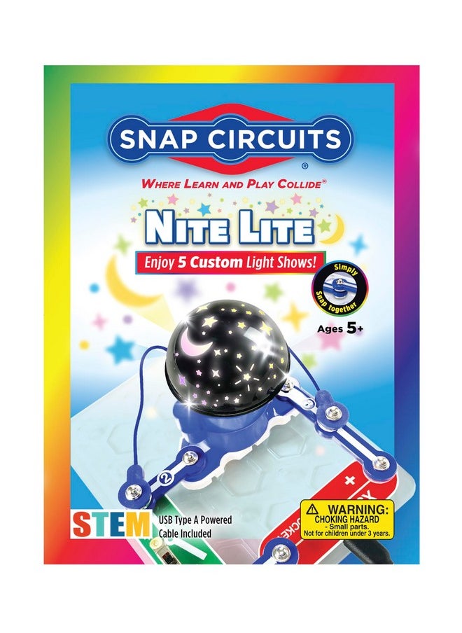 Snap Circuits Night Light for Kids | Includes 5 Light Shows | Ages 5+ | Rotating Night Light Projector  - Image 1