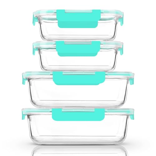 80 oz  36 ozExtra Large Glass Food StorageBaking Containers Set with Lids 2 Pack 80 oz10 cup2 Pack 36 oz 45 cupAirtight Glass ContainerMicrowaveOvenFreezer and Dishwasher Green