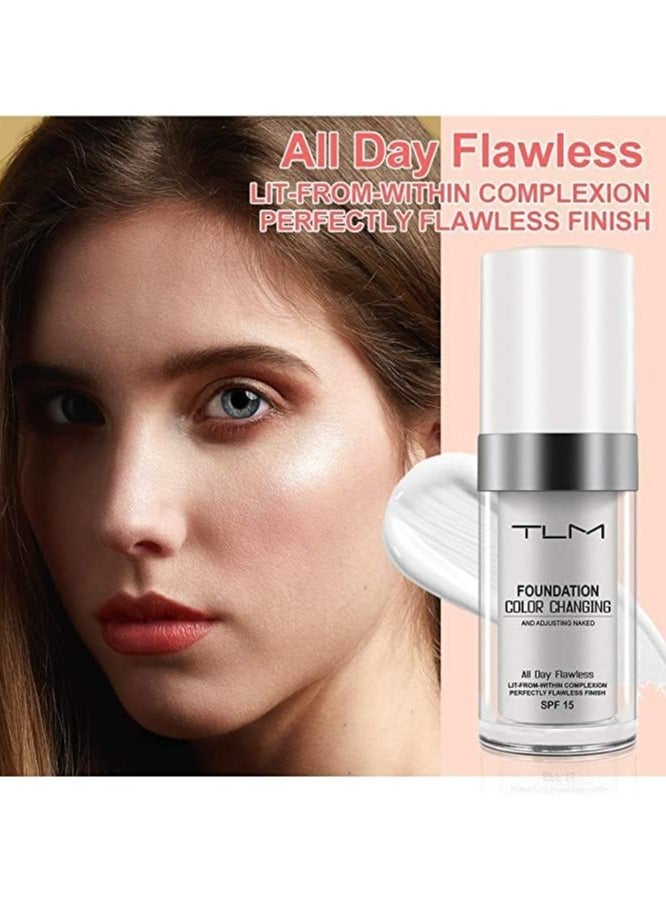 TailaiMei TLM Foundation Cream, Flawless Colour Changing Liquid Foundation Hides Wrinkles & Lines,BB Cream Covering Imperfections Liquid Complete Foundation Cover Fluid Foundation (1 pcs) - Image 1