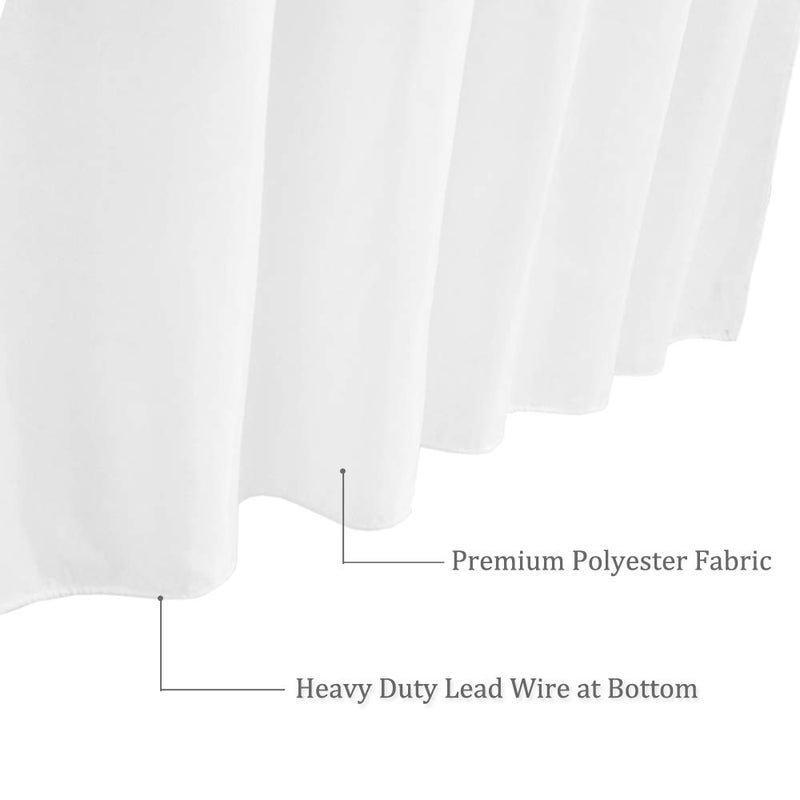 WellColor 36x72 Shower Curtain Liner, Water Repellent Small White Fabric Cloth Shower Curtain Sets for Spa Hotel, Machine Washable, Odorless, Stall Size - Image 3