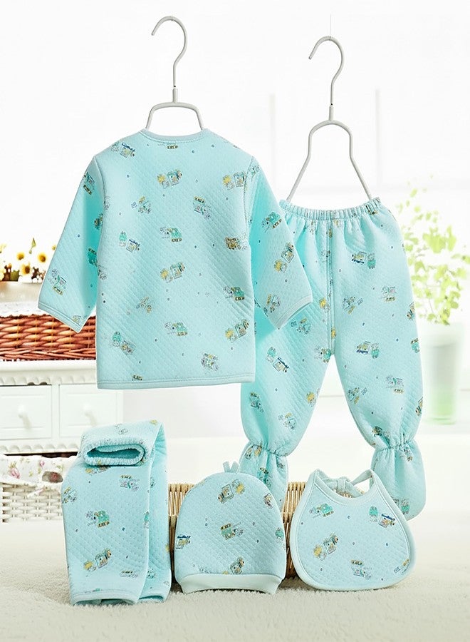 Fancy Walas Presents New Born Baby Summer Wear Printed Baby Clothes 5Pcs Sets 100% Cotton Boys Girls Unisex Baby Cotton/Summer or Flannel Suit Infant Clothes First Gift for New Born (0-6 Months) - Image 4