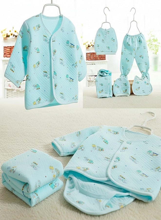 Fancy Walas Presents New Born Baby Summer Wear Printed Baby Clothes 5Pcs Sets 100% Cotton Boys Girls Unisex Baby Cotton/Summer or Flannel Suit Infant Clothes First Gift for New Born (0-6 Months) - Image 5
