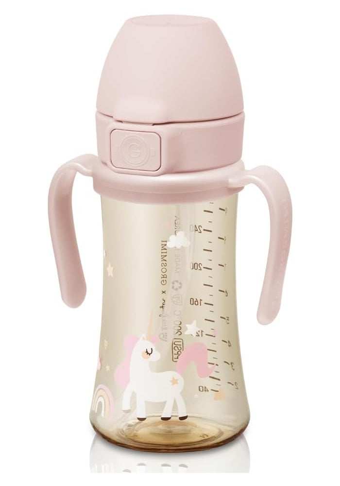 GROSMIMI Flip Top Spill Proof Sippy Cup with Stage 2 Straw for Toddlers, Customizable, PPSU, BPA Free 10 oz (Unicorn) - Image 5