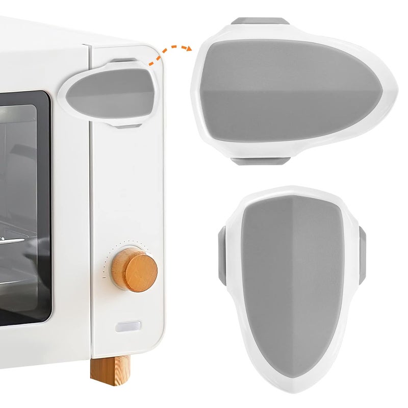 GCRQ 2 PCS Oven Door Lock Child Safety Oven Baby Proof Childproof Oven Front Lock Easy to Install and Use HeatResistant and Durable Material with 3M Adhesive No Screws or Drill2pcsWhite - Image 1