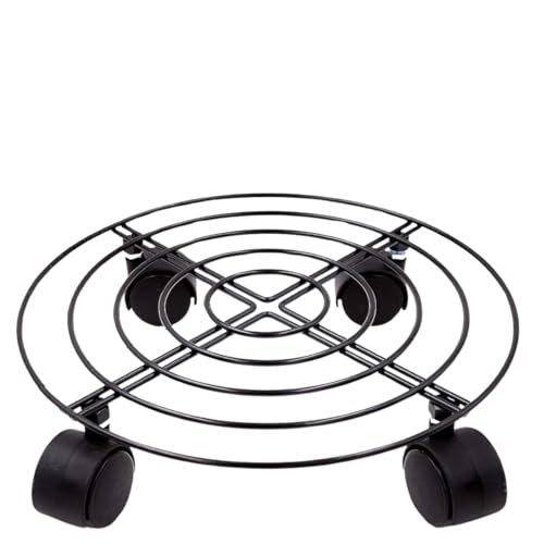 LIVECOOL LIVECCOL Black Metal Cylinder Trolley with Wheels | Stainless Steel Gas Cylinder Stand | Easy to Move Cylinder Trolley | Strong & Durable Gas Cylinder Trolly - Image 2