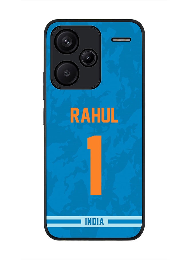 Stylizedd Rugged Black Edge Case for Xiaomi Redmi Note 13 Pro Plus, Slim fit Case Thin Cover -  Team India KL Rahul, Jersey No 1  - Image 1