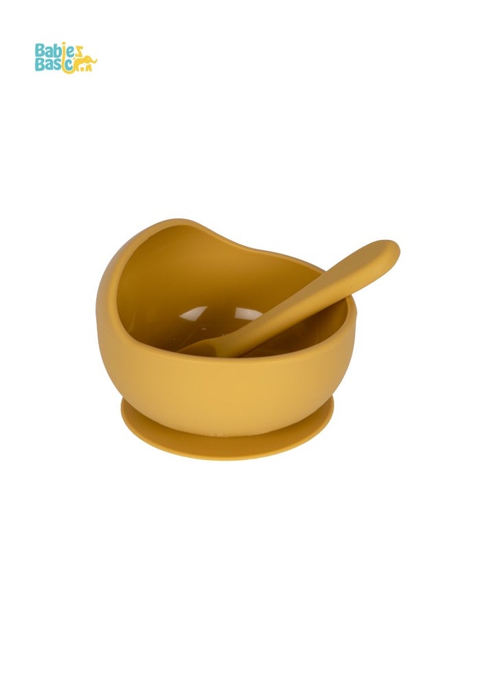 Babies Basic 2 Piece Baby Feeding Set With Silicone Suction Bowl And Silicone Spoon  - Image 1