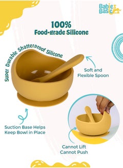 Babies Basic 2 Piece Baby Feeding Set With Silicone Suction Bowl And Silicone Spoon  - Image 3