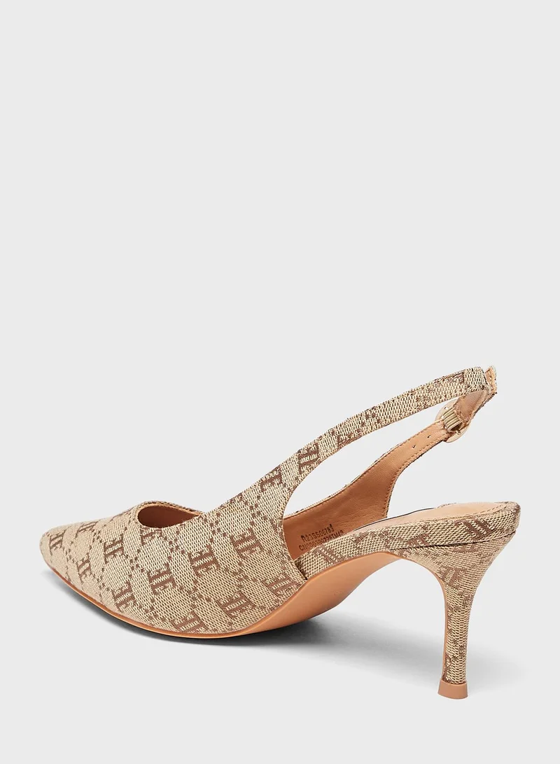 ELLE Pointed Toe Mid Heel Pumps