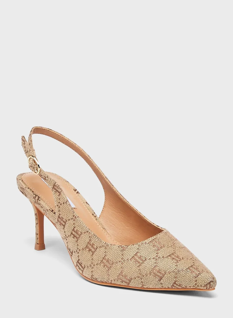 ELLE Pointed Toe Mid Heel Pumps