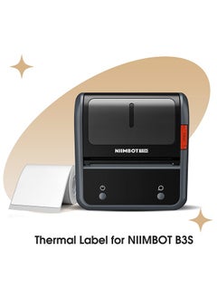 NIIMBOT B3S Label Printer, 60x40mmThermal Sticker Label, Waterproof, Tear-Proof Thermal Label Paper, 1 Roll of 180 Self-Adhesive Printer Labels, White  - Image 3