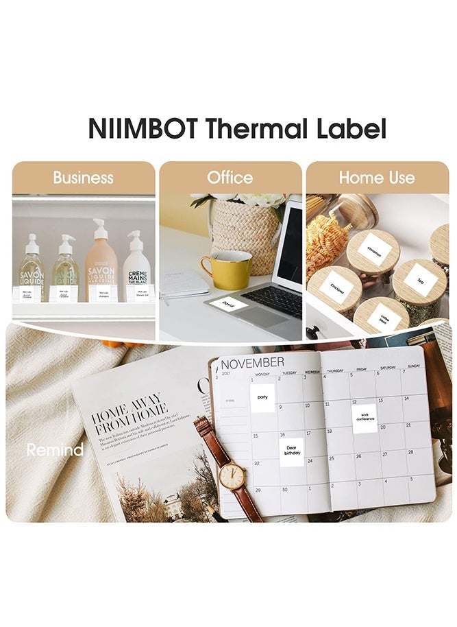 NIIMBOT - B3S Label Printer, 60x40mmThermal Sticker Label, Waterproof, Tear-Proof Thermal Label Paper, 1 Roll of 180 Self-Adhesive Printer Labels, White - Image 1