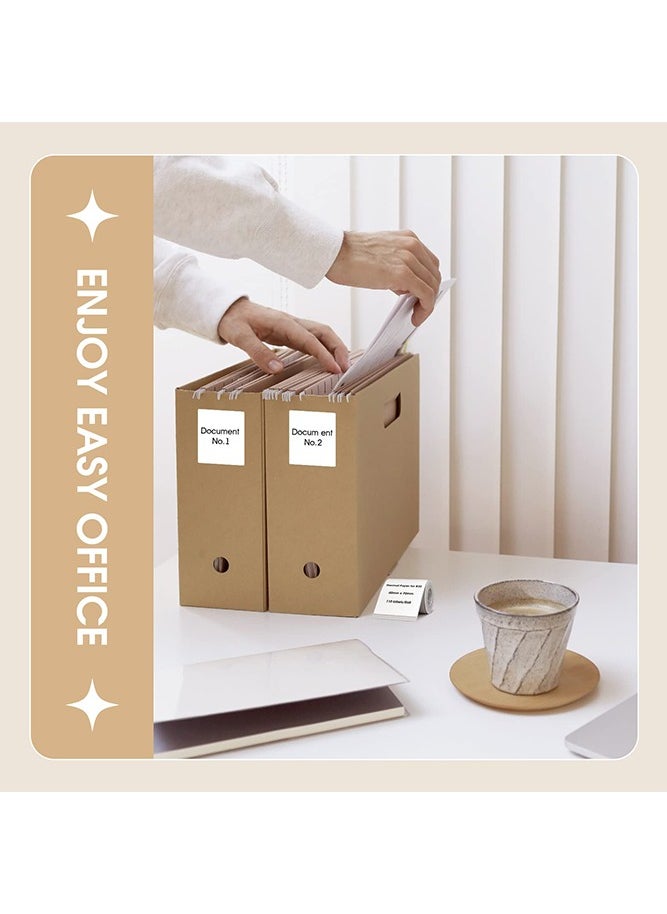 NIIMBOT - B3S Label Printer, 60x40mmThermal Sticker Label, Waterproof, Tear-Proof Thermal Label Paper, 1 Roll of 180 Self-Adhesive Printer Labels, White - Image 1