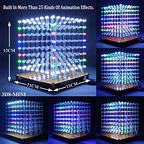 iCubeSmart MINI 3D Led Cube DIY Electronics Kit Soldering Project Kit 3D8MINIMULTIKIT - Image 5