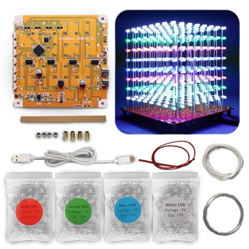 iCubeSmart MINI 3D Led Cube DIY Electronics Kit Soldering Project Kit 3D8MINIMULTIKIT - Image 1