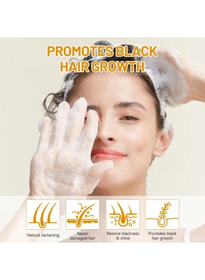 Disaar صابون الجينسنغ الطبيعي المظلم 100 جرام - من الرمادي إلى الأسود - بار شامبو مرطب من خلاصة النباتات - شامبو وبلسم عضوي طبيعي لشعر رقيق - تأثير بلسم صابون الشعر مع بار تنظيف - Image 3