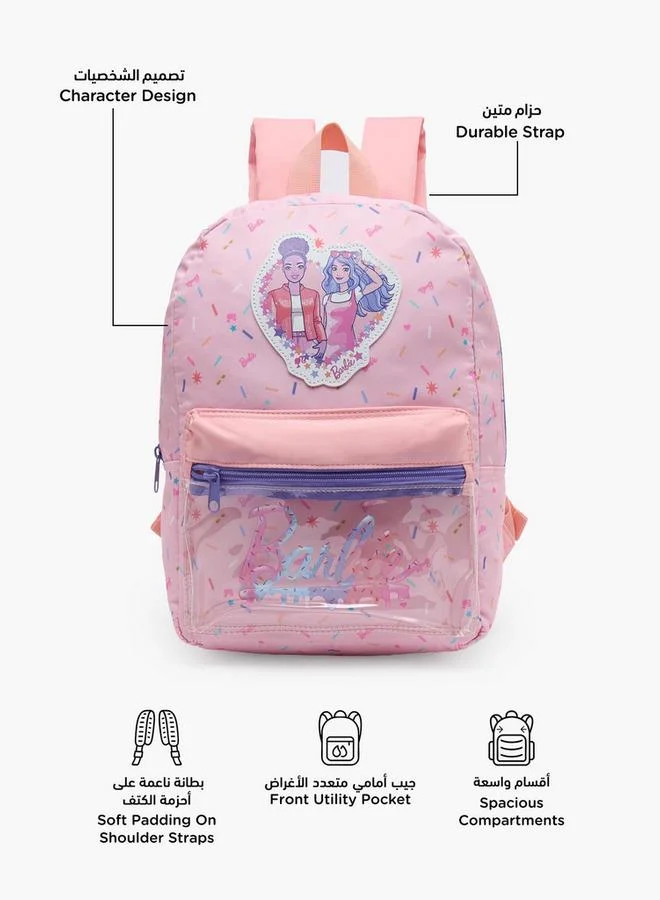 باربي Applique Accent School Backpack For Girls 13 Years With Padded Shoulder Straps - 17 Inches - 15x25x25 CM
