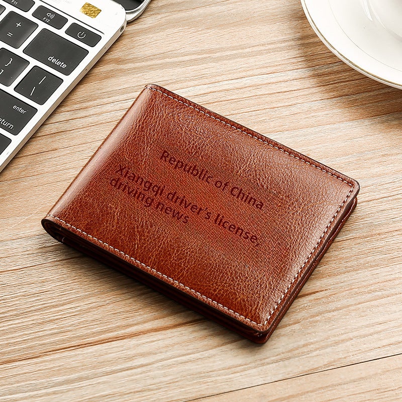 Upgraded Leather Driving License Holder Unisex Brown