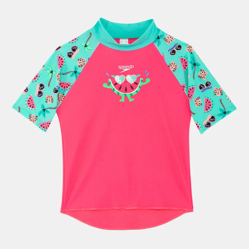 speedo Kids' Digital Rash Swim Top and Shorts Set