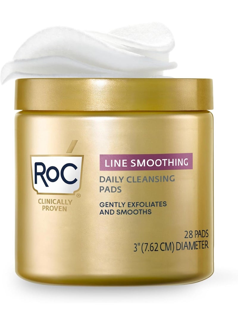 RoC RoC Resurfacing Disks, Hypoallergenic Exfoliating Makeup Remover Pads for Wrinkles and Skin Tone, Hypo-Allegenic Skin Care, Oil-Free Daily Cleanser, 28 Count (Packaging May Vary) - Image 1