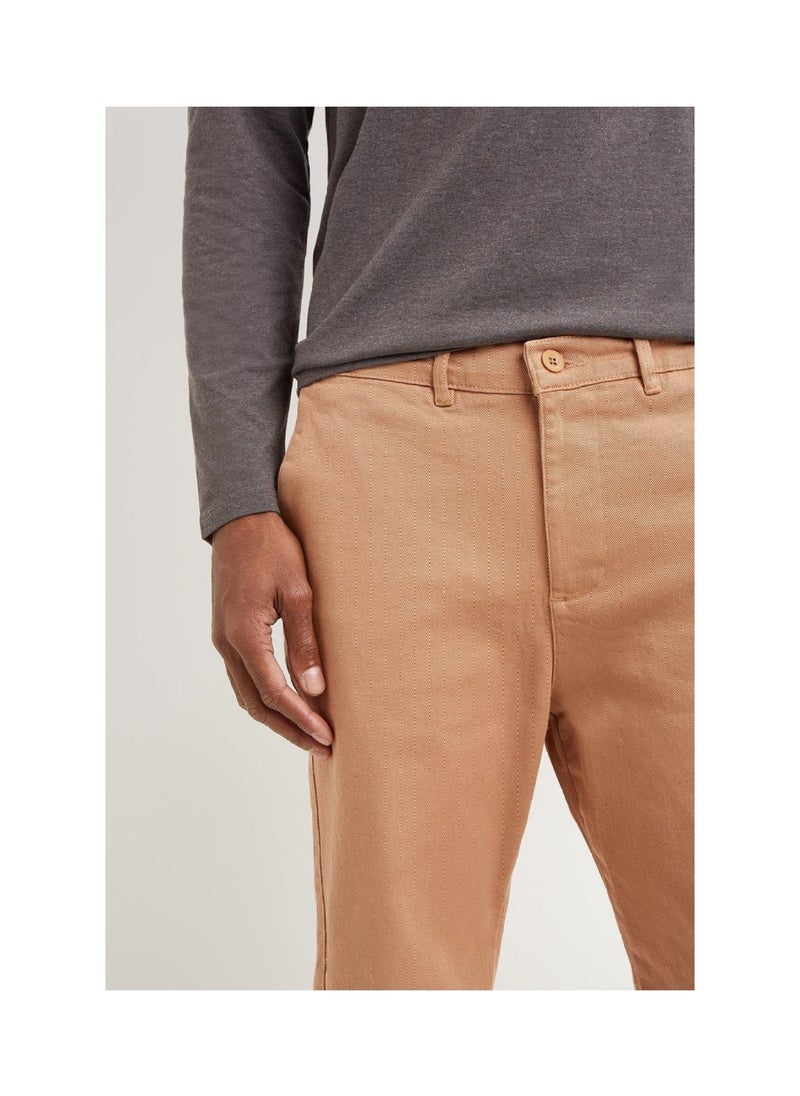 BURTON - Slim Fit Tan Chinos - Image 1