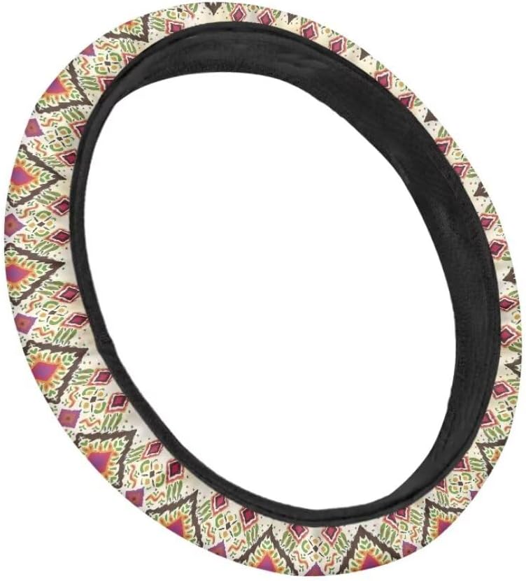 Car Steering Wheel Cover for Women and Men,Non-Slip Breathable Steering Wheel,Universal 14.5"-15" Fit for Cars and SUVs(Vintage Plaid) - Image 3