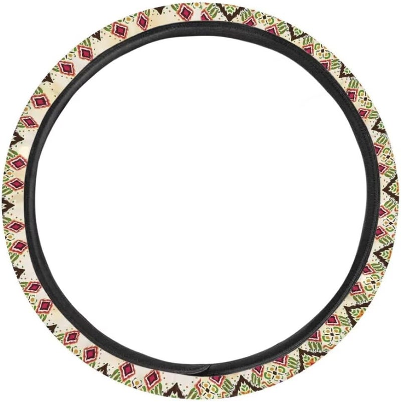 Car Steering Wheel Cover for Women and Men,Non-Slip Breathable Steering Wheel,Universal 14.5"-15" Fit for Cars and SUVs(Vintage Plaid) - Image 2