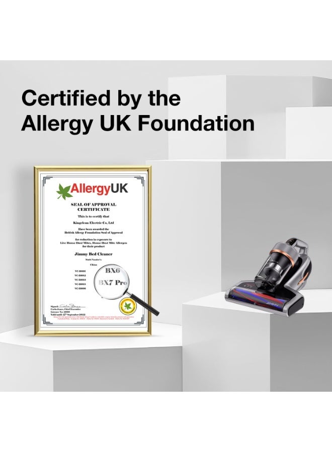 Jimmy BX7 Pro Mite Vacuum Cleaner 700 W Powerful Mattress Cleaner with UV-C Light, Dust Mite Sensor, Ultrasonic Function, 16 Kpa Suction Handheld Vacuum Cleaner for Mattress, Sofa, Bed, Grey - Image 2