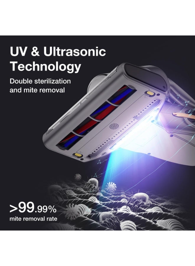 Jimmy BX7 Pro Mite Vacuum Cleaner 700 W Powerful Mattress Cleaner with UV-C Light, Dust Mite Sensor, Ultrasonic Function, 16 Kpa Suction Handheld Vacuum Cleaner for Mattress, Sofa, Bed, Grey - Image 4