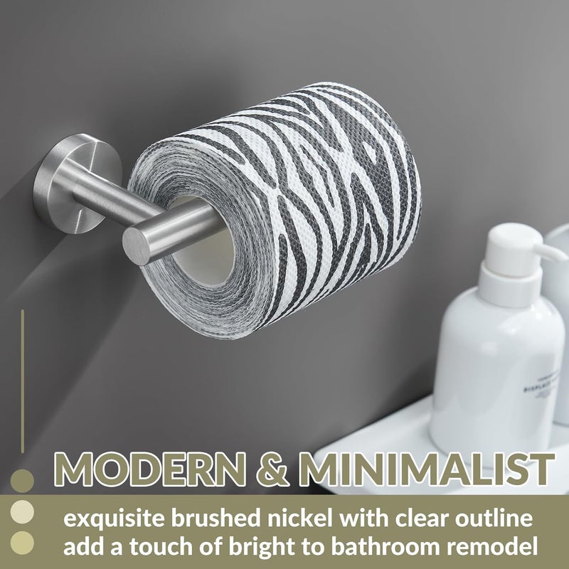 APLusee Brushed Nickel Toilet Paper Holder, 304 Stainless Steel Tissue Holder for Bathroom Wall, Heavy Duty Paper Roll Dispenser Wall Mounted - Image 3