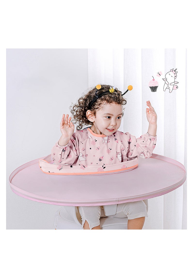 Factory Price - Asher Infant To Toddler Sturdy Feeding Table Dinning Table With Bibs Pink - Image 1