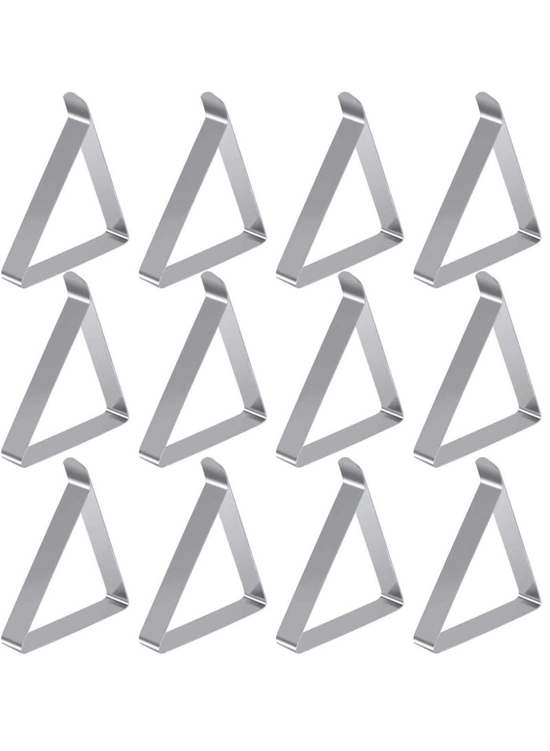 12 Packs Stainless Steel Tablecloth Clip,Tablecloth Holder,Outdoor Table Cover Clamps for Picnics and weddings,Silver. - Image 1