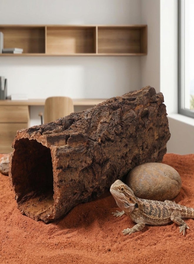 Garneck Reptile Hideout Gecko Hide Cave Hollow Log: Wood Tree Trunk Shelter for Snakes Lizards Hermit Crabs Turtle Terrarium Decor Habitat House Naturalistic Enclosure Accessory - Image 5