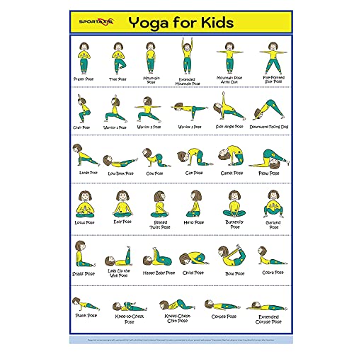 SPORTAXIS Kids Yoga Poster - Multicolor, 18" x 27", Laminated, Kids Room - Image 1