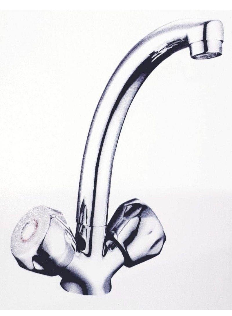 ABBASALI Wash Basin Mixer With 2 Flexible Pipe With Fixing Screws Set Complete  - Image 1