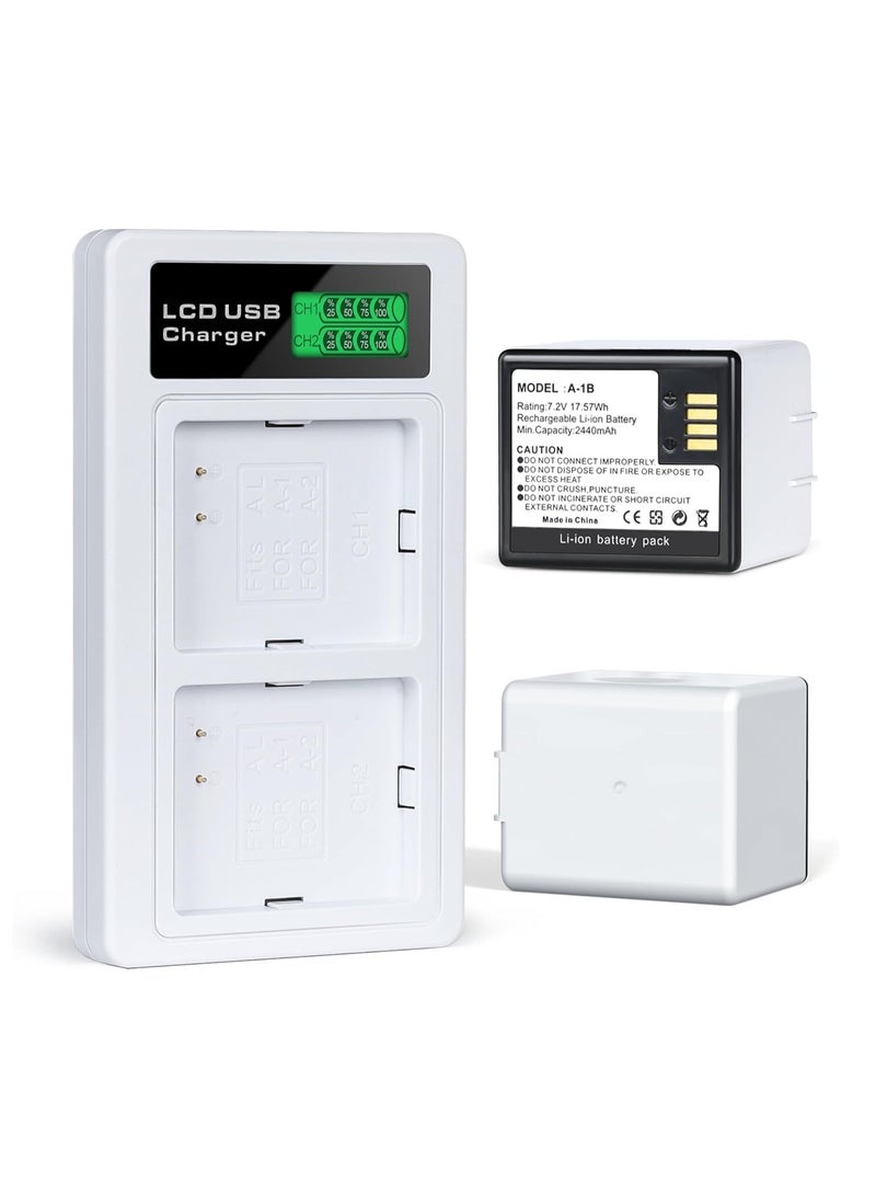 KASTWAVE 2Pcs Batteries with LCD Dual Charger, Replacement Battery, for Use with Arlo Pro, Arlo Pro 2 Cameras, Includes USB-C Cable, Overheat Protection, Rechargeable Camera Battery with Charger Station - Image 1