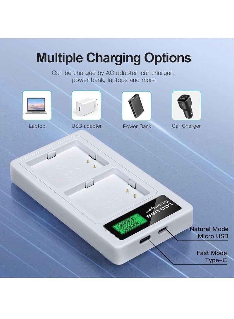 KASTWAVE 2Pcs Batteries with LCD Dual Charger, Replacement Battery, for Use with Arlo Pro, Arlo Pro 2 Cameras, Includes USB-C Cable, Overheat Protection, Rechargeable Camera Battery with Charger Station - Image 4
