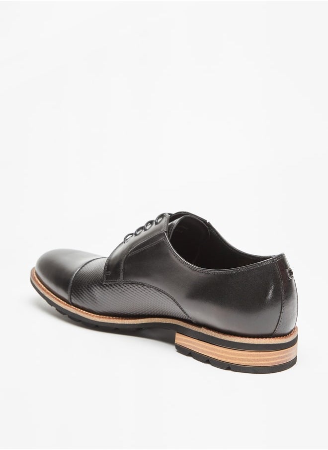 DUCHINI Men's Textured Lace-Up Derby Shoes  - Image 2