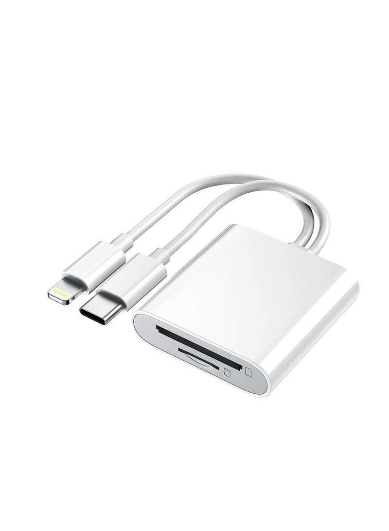 2-in-1 SD/TF Card Reader for iPhone & Type-C Devices – Dual Card Slot, Plug & Play, Camera Memory Card Adapter, High-Speed Transfer, Compatible with iPhone, iPad, Android, MacBook  - Image 2