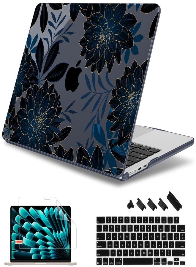 May Chen for M4 MacBook Air 13.6 Inch Case 2025 2024 2023 2022 Release Models: A3240 A3113 M3 A2681 M2, Plastic Hard Shell Case for MacBook Air 13.6" with Retina Display Fits Touch ID, Luxury Dahlia - Image 1