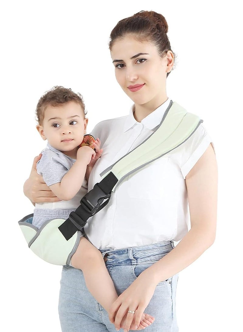 Toddler Carrier, Portable Adjustable Child Sling, Ergonomic One Shoulder Labor Saving Polyester Half Wrapped Toddler Sling with Anti-Slip Particles, for6-36 Months - Image 1