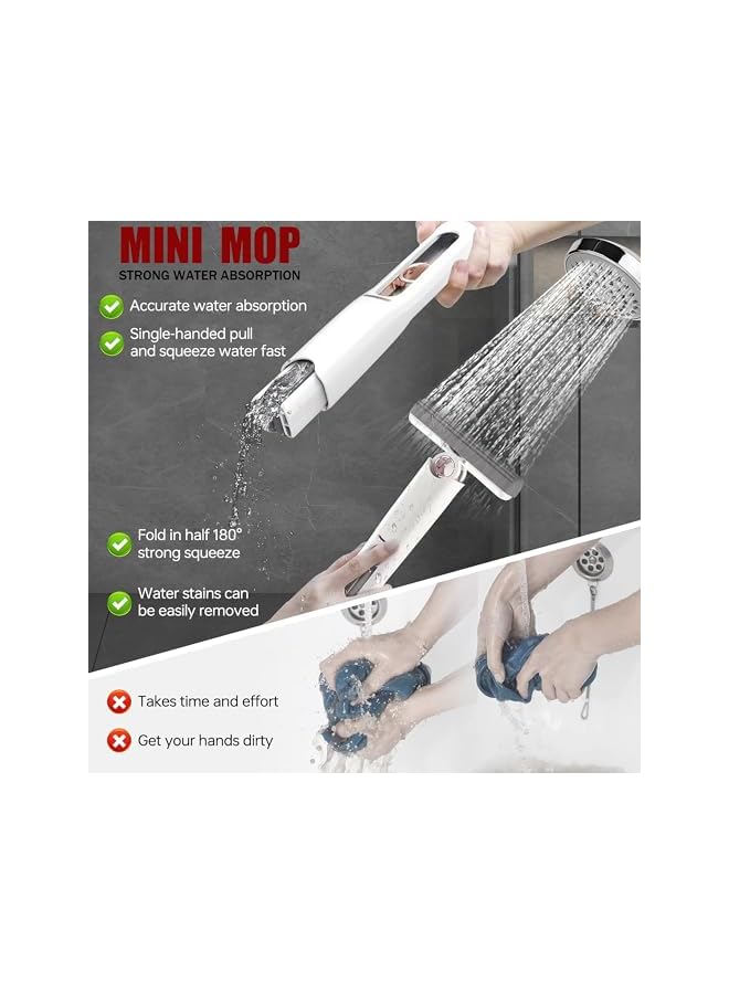 promass Desktop Mini Mop (Sponge), Self Squeezing Portable Mop, Lazy No Wash Powerful Absorbent Mop, Wet and Dry Cleaning System for Small Spaces, For Window and Kitchen Cleaning. - Image 4